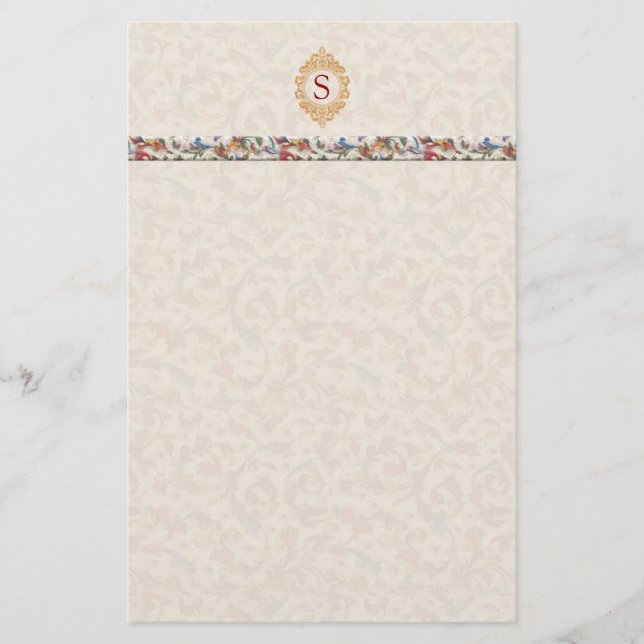 Monogram Italian Florentine Stationery (Front)