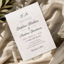 Monogram Ivory Beige Textured Wedding