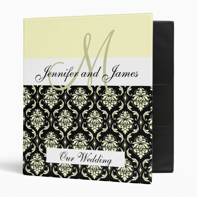 Monogram Ivory Wedding Planning & Photo Album Binder (Front/Inside)