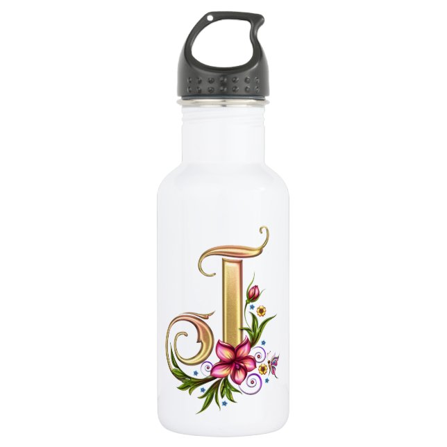 Monogram J 32 oz PBA FREE Stainless Steel Water Bottle (Front)