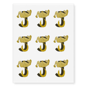 Monogram J Flexible Horse Personalised Temporary Tattoos