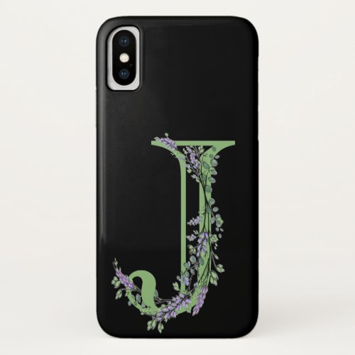 Monogram J Lavender Eucalyptus iPhone X Case