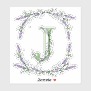 Monogram J Lavender Eucalyptus Sticker