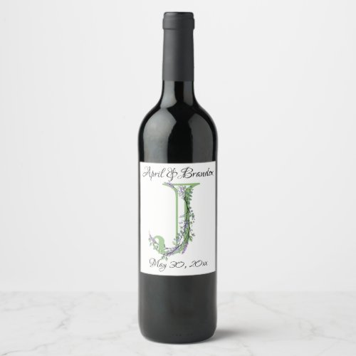 Monogram J Lavender Eucalyptus  Wine Label