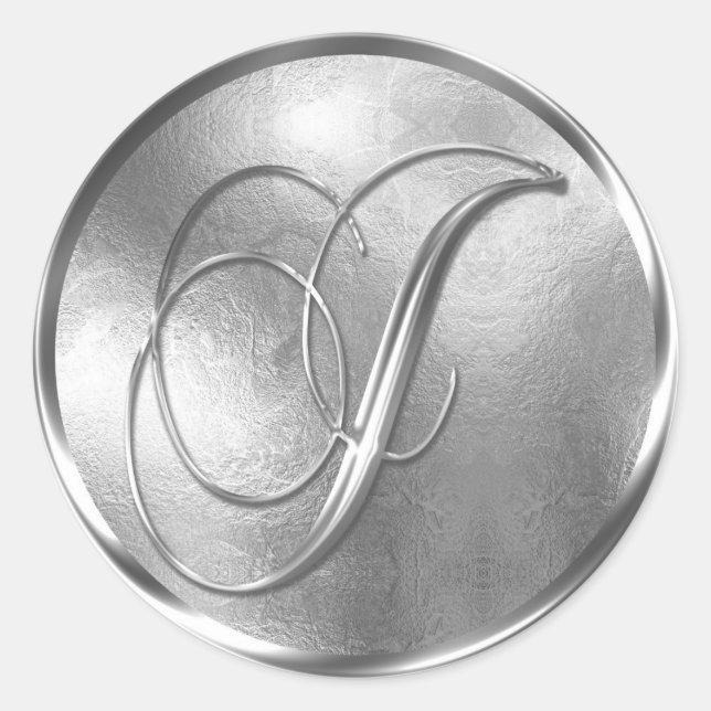 Monogram J NONMETALLIC Silver Envelope Seal (Front)