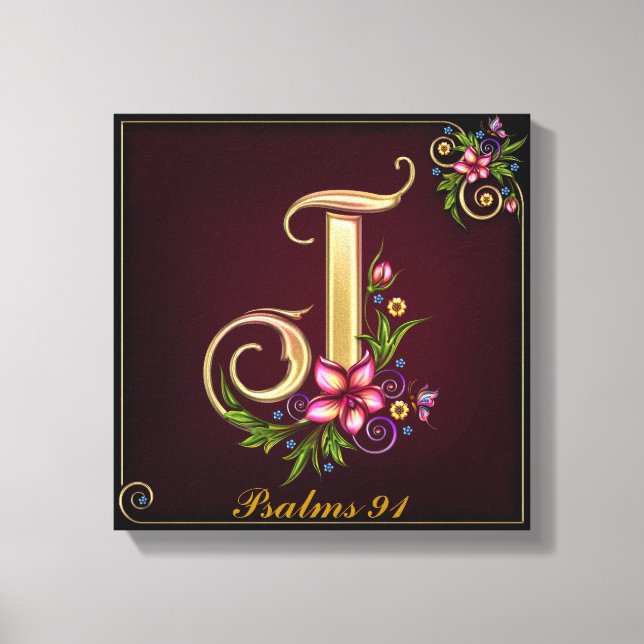 Monogram J Premium Wrapped Canvas (Gloss) Print (Front)