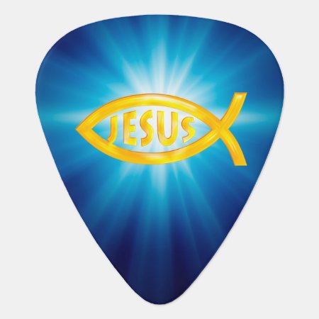 Monogram Jesus Christian Fish Symbol Guitar Pick