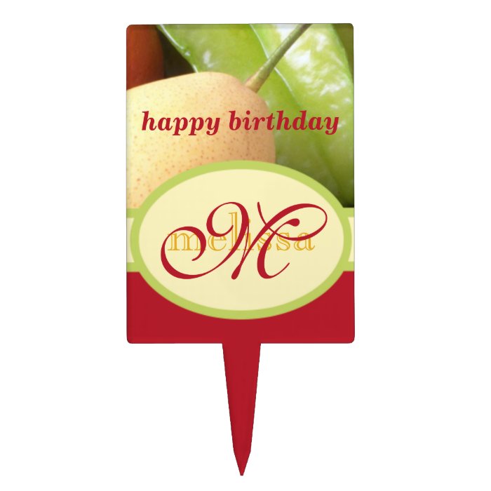 Monogram Juicy Natural Delicious Ripe Fresh Fruits Cake Picks