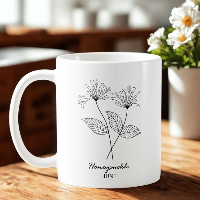 Monogram June Birth Month Flower Coffee Mug (Creator Uploaded)