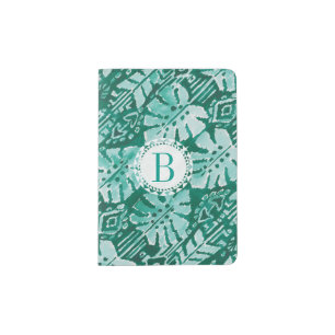 Monogram JUNGLE IKAT Hawaiian Green Tropical Passport Holder