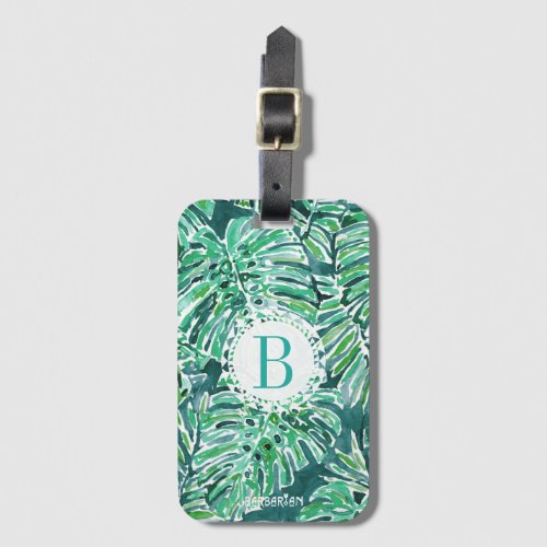 Monogram JUNGLE VIBES Green Tropical Monstera Luggage Tag