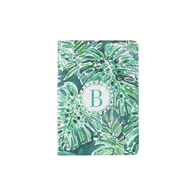 Monogram JUNGLE VIBES Green Tropical Monstera Passport Holder (Front)