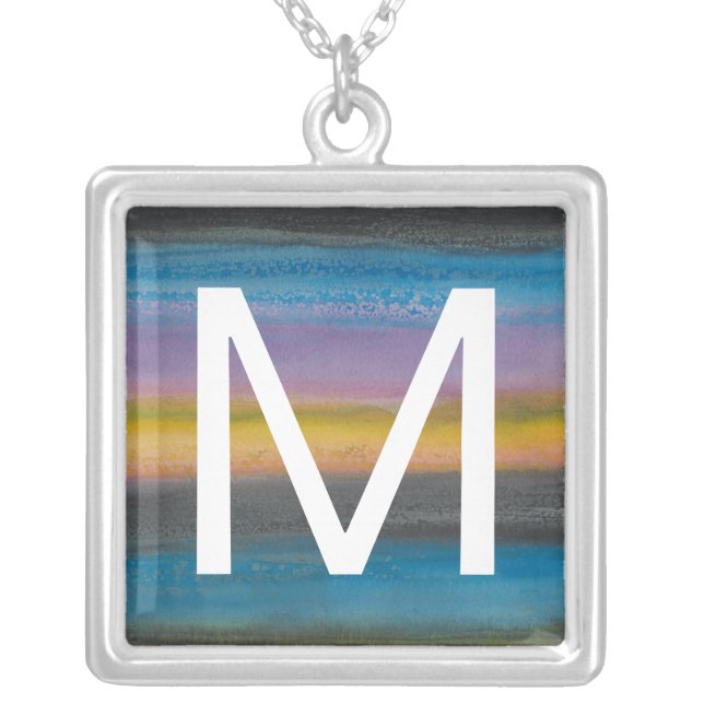 Monogram | Juniper Mist I Silver Plated Necklace (Front)