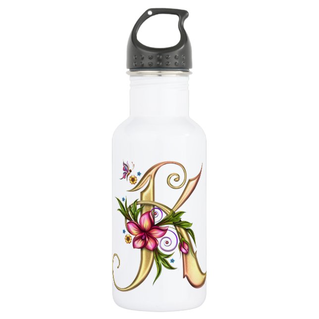 Monogram K 32 oz PBA FREE Stainless Steel Water Bottle (Front)