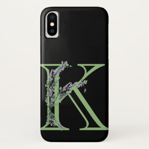 Monogram K Lavender Eucalyptus iPhone X Case