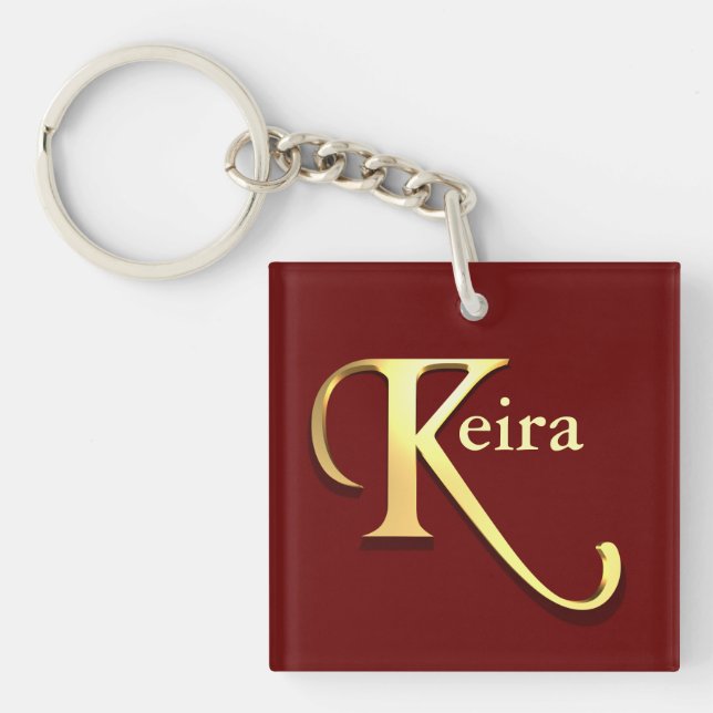 Monogram K Name Personalised Keychain (Front)