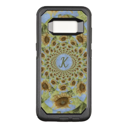 Monogram Kaleidoscope Textured Yellow Sunflower OtterBox Commuter Samsung Galaxy S8 Case