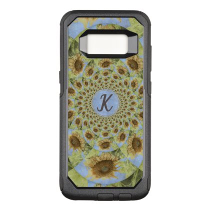 Monogram Kaleidoscope Textured Yellow Sunflower OtterBox Commuter Samsung Galaxy S8 Case