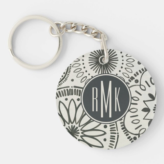 Monogram | Kami Abstract Pattern Keychain (Front)