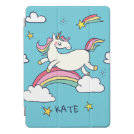 Monogram. Kawaii Cute Doodle Rainbow Unicorn iPad Pro Cover Monogram. Kawaii Cute Doodle Rainbow Unicorn iPad Pro Cover