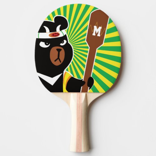 Monogram Kawaii Cute Ninja Bear for Nerd Geeks Ping Pong Paddle