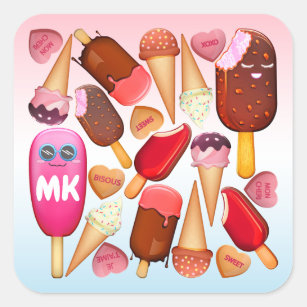 Adorable Cute Kawaii Summer Ice Cream Cartoon Emoji - Double Scoop Vin –  Shinobi Stickers