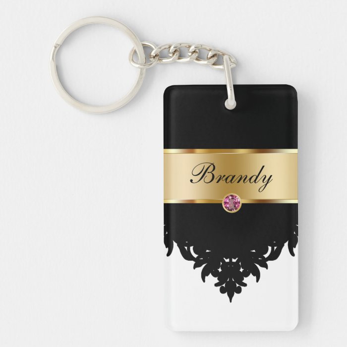 Monogram Keychains Two Side Rectangle Acrylic Key Chains