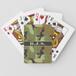 Monogram Khaki, Black, Brown Camo Playing Cards at Zazzle
