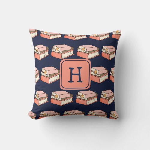 Monogram Kids Book Themed Reading Throw Pillow