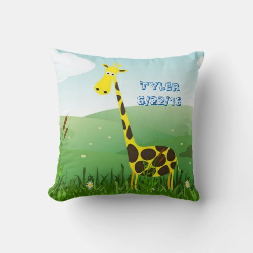 Monogram Kids Giraffe Throw Pillow