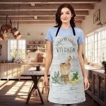 Monogram Kitchen Herb Wood Family Name Apron<br><div class="desc">This design may be personalized in the area provided by changing the photo and/or text. Or it can be customized by clicking Personalize this Template and then choosing the click to customize further option and delete or change the color of the background, add text, change the text color or style,...</div>