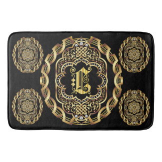 Monogram L Bath Mats Customize Change Back Color