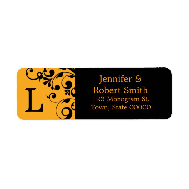 Monogram L Custom Address Labels | Halloween (Front)