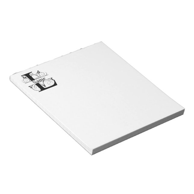 Monogram L Initial Stationary Desk Notepad (Angled)