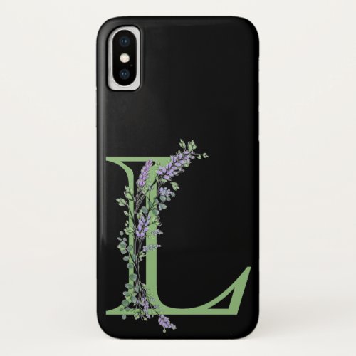 Monogram L Lavender Eucalyptus iPhone X Case