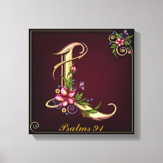 Monogram L Premium Wrapped Canvas (Gloss) Print (Front)