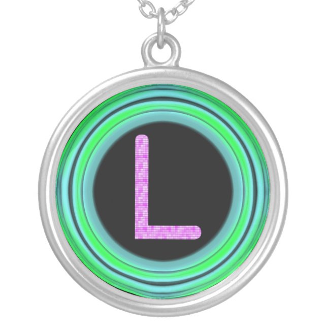 Monogram "L" Silver Plated Necklace (Front)
