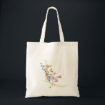 monogram L wedding floral spring Bridal Shower Tote Bag<br><div class="desc">***this design is part of a collection*** _______________________ this design template is fully editable and customizable by you the customer - click personalize further button if you wish to move, add, delete, or make significant changes to the design _______________________ *if you have any DESIGN questions or need more designs or...</div>