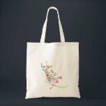 monogram L wedding floral spring Bridal Shower Tote Bag<br><div class="desc">***this design is part of a collection*** _______________________ this design template is fully editable and customizable by you the customer - click personalize further button if you wish to move, add, delete, or make significant changes to the design _______________________ *if you have any DESIGN questions or need more designs or...</div>