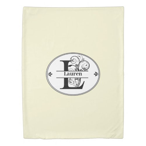 Monogram L with name and color choice Duvet Cover