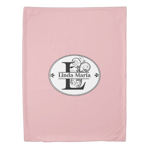 Monogram L with name and color choice Duvet Cover