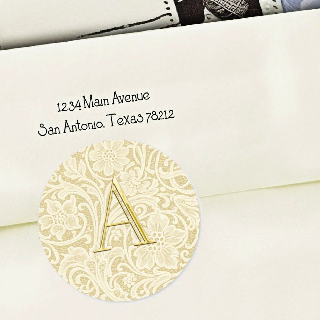 Monogram Lace Envelope Seal Gold (Creator Uploaded)