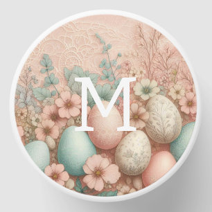 Monogram lace pink floral Easter eggs and flowers Mini Candle Favors