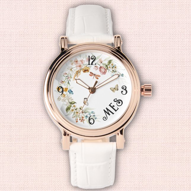 Monogram, Ladies Rose Gold Vintage, White Strap Watch (Creator Uploaded)
