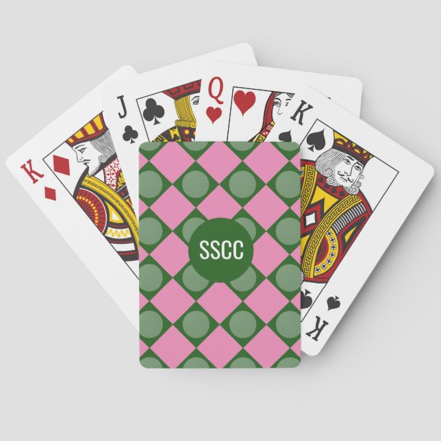 Monogram Lady Golfer Playing Cards (Back)