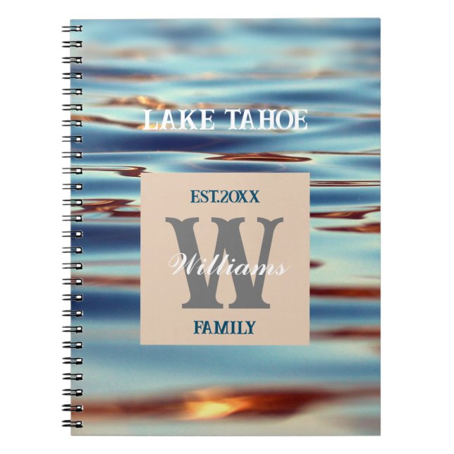 Monogram Lake Water Family  Notebook (Front)