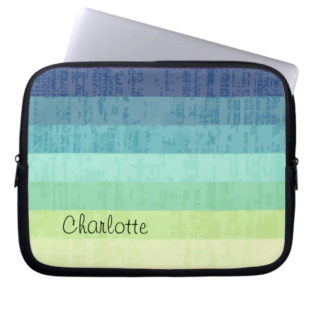 Monogram Laptop Sleeve Designer Colors Zazzle