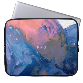 Monogram Laptop Sleeve - Modern Abstract Art Case