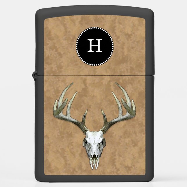 Monogram Large Antler Buck Deer Hunting Zippo Ligh Zippo Lighter (Front)