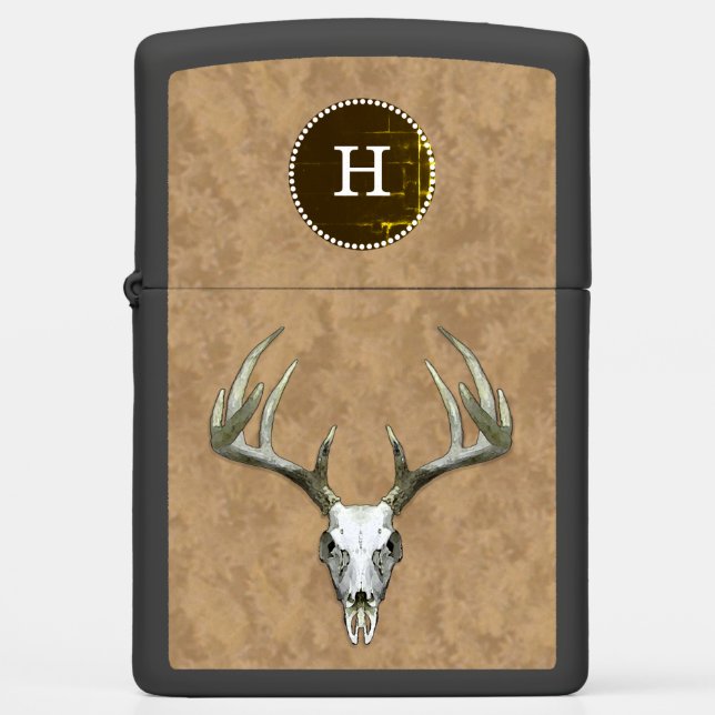 Monogram Large Antler Buck Deer Hunting Zippo Ligh Zippo Lighter (Front)